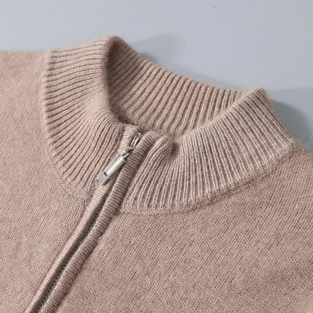 100% Cashmere Zip-Up Cardigan – ASCENDARY®