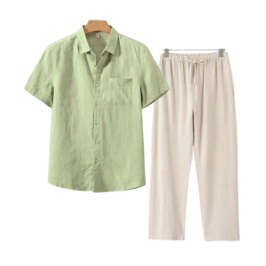 Linen Set (Short) – Hypoallergenic | Shirt & Shorts Matching Set | ASCENDARY®