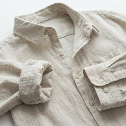 Cannes Linen Shirt – Long Sleeve | Hypoallergenic | Skin-Soft Linen | ASCENDARY®