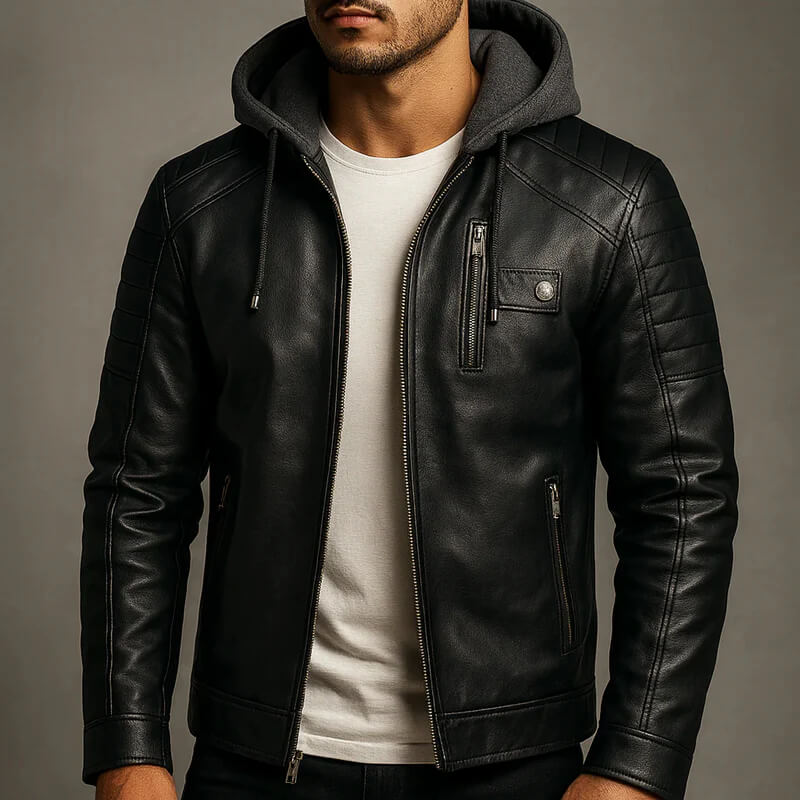 Apex Leather Hoodie
