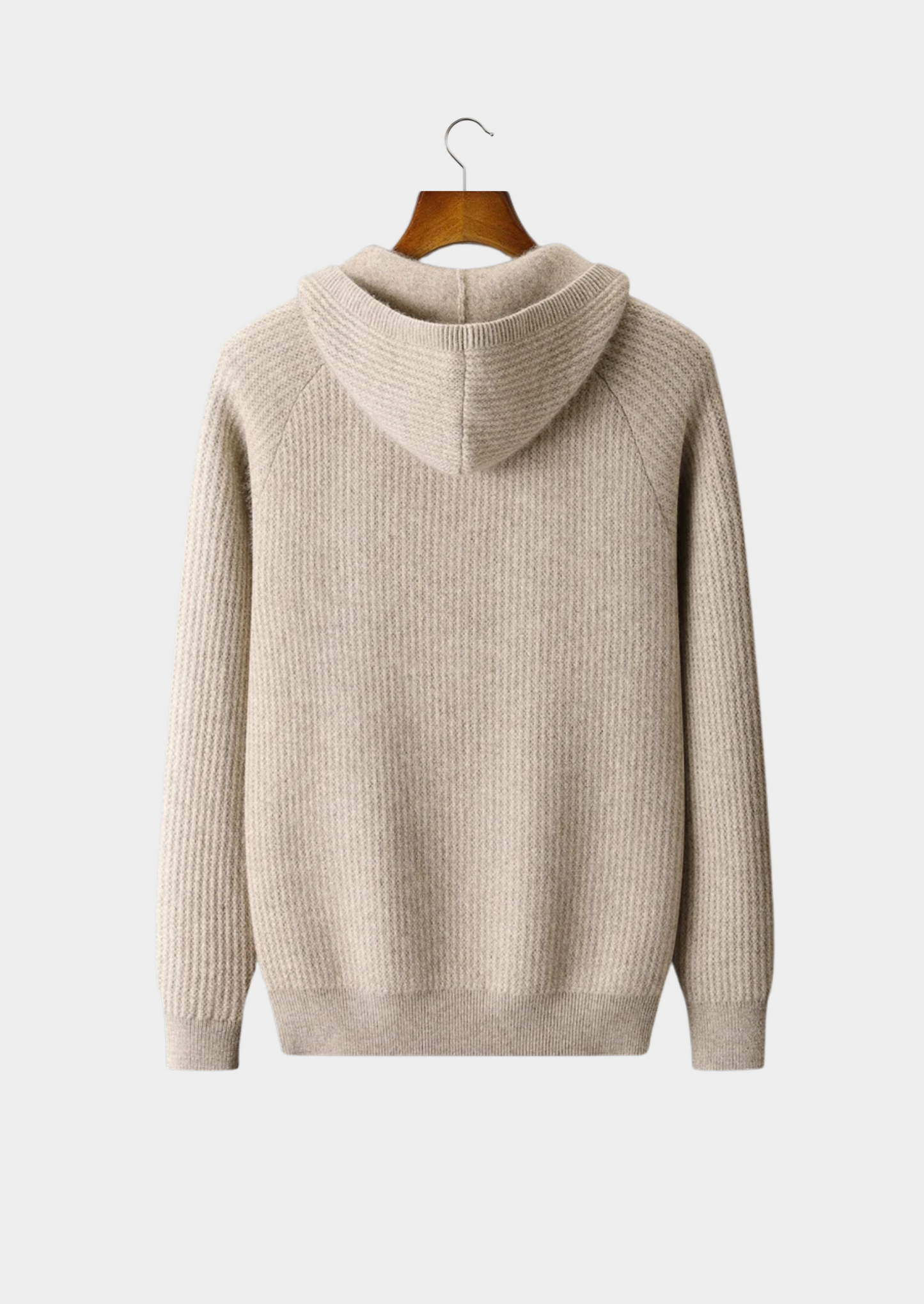 Men's Ribbed Merino Wool Zip Hoodie – Slim Fit Knitwear – ASCENDARY®