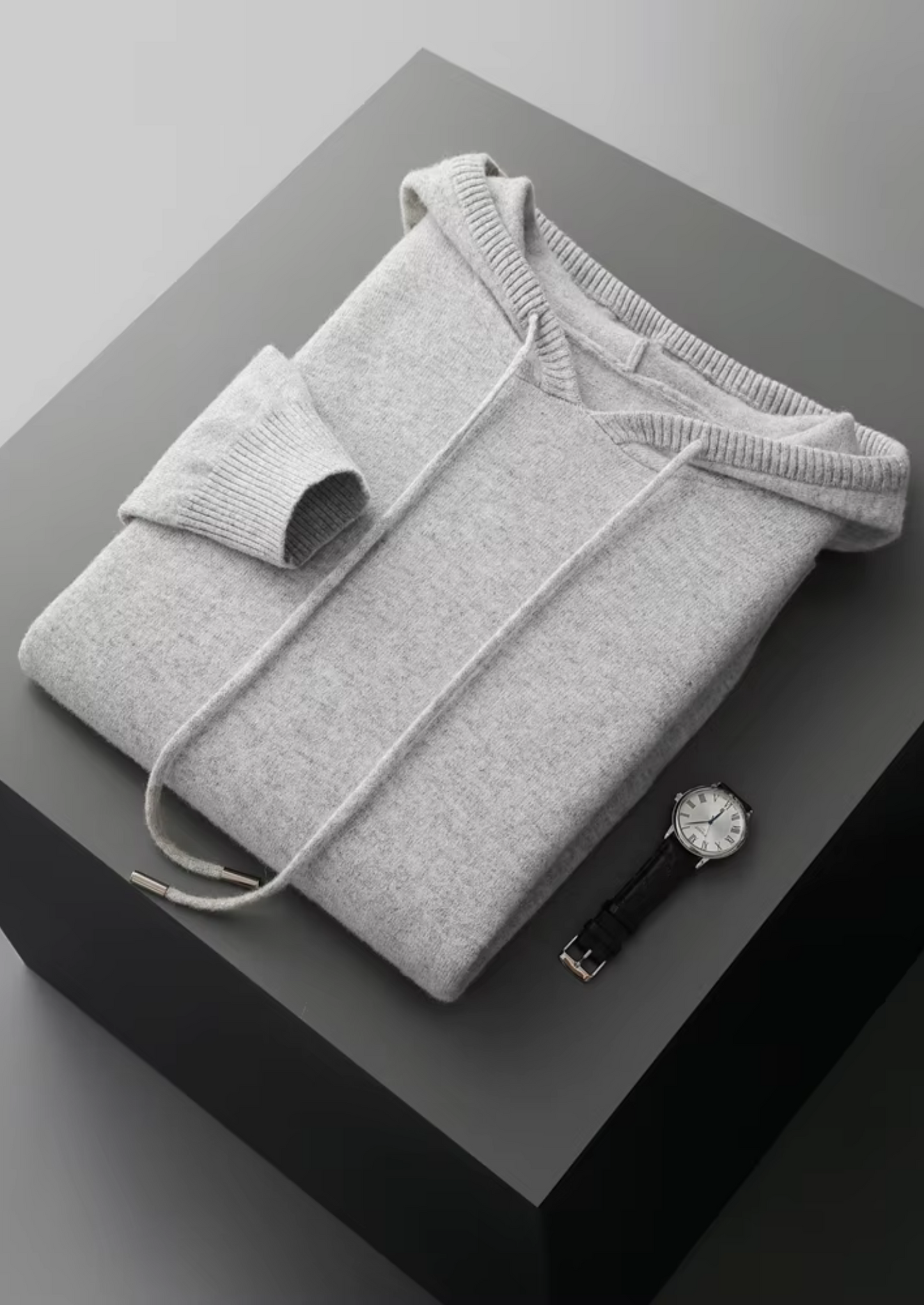 Men's Extra-Fine Merino Wool Leisure Hoodie – Light Gray – ASCENDARY®