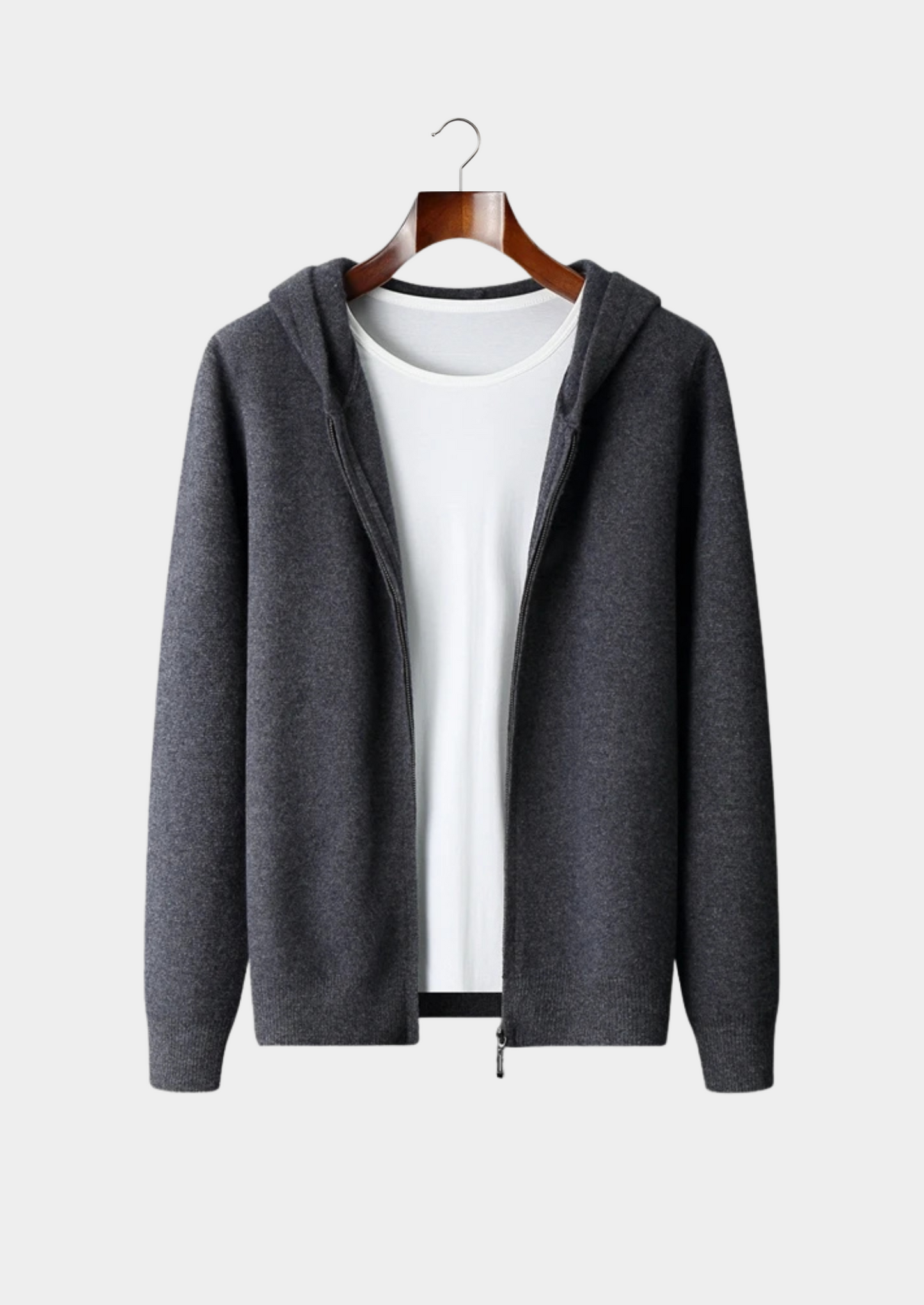 Men's 100% Cashmere Zip-Up Hoodie – Luxury Knitwear – ASCENDARY®