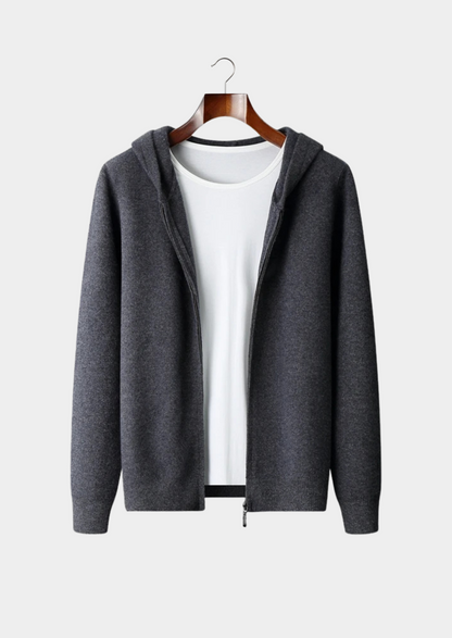 Men's 100% Cashmere Zip-Up Hoodie – Luxury Knitwear – ASCENDARY®