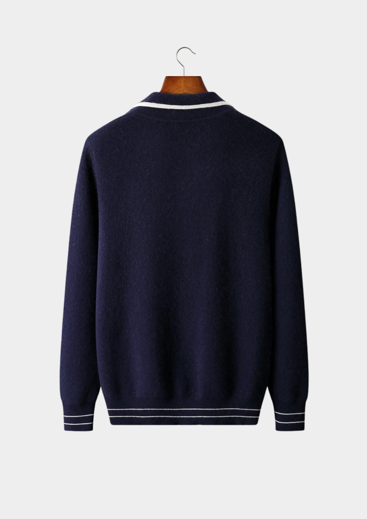Men's Extra-Fine Merino Wool Two-Tone Polo Cardigan – ASCENDARY®