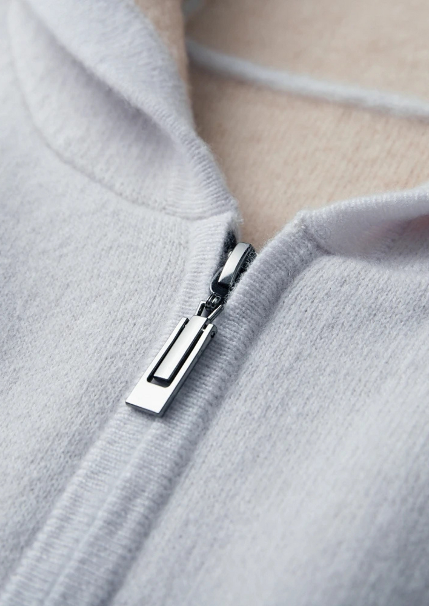 Men's 100% Cashmere Two-Tone Zip Hoodie – Luxury Knitwear – ASCENDARY®