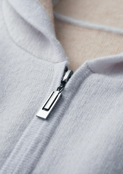 Men's 100% Cashmere Two-Tone Zip Hoodie – Luxury Knitwear – ASCENDARY®