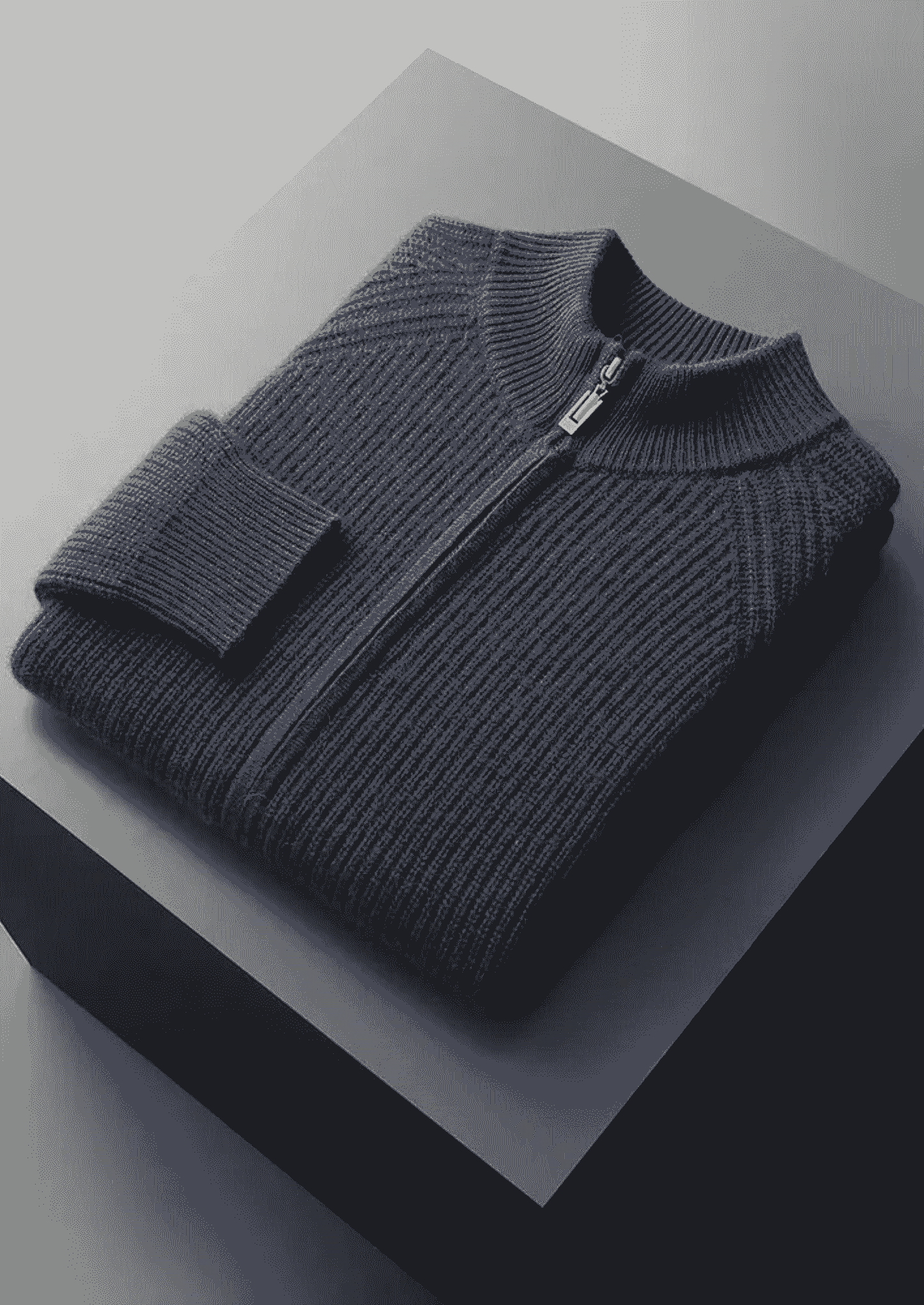 PREMIUM CASHMERE RIBBED CARDIGAN