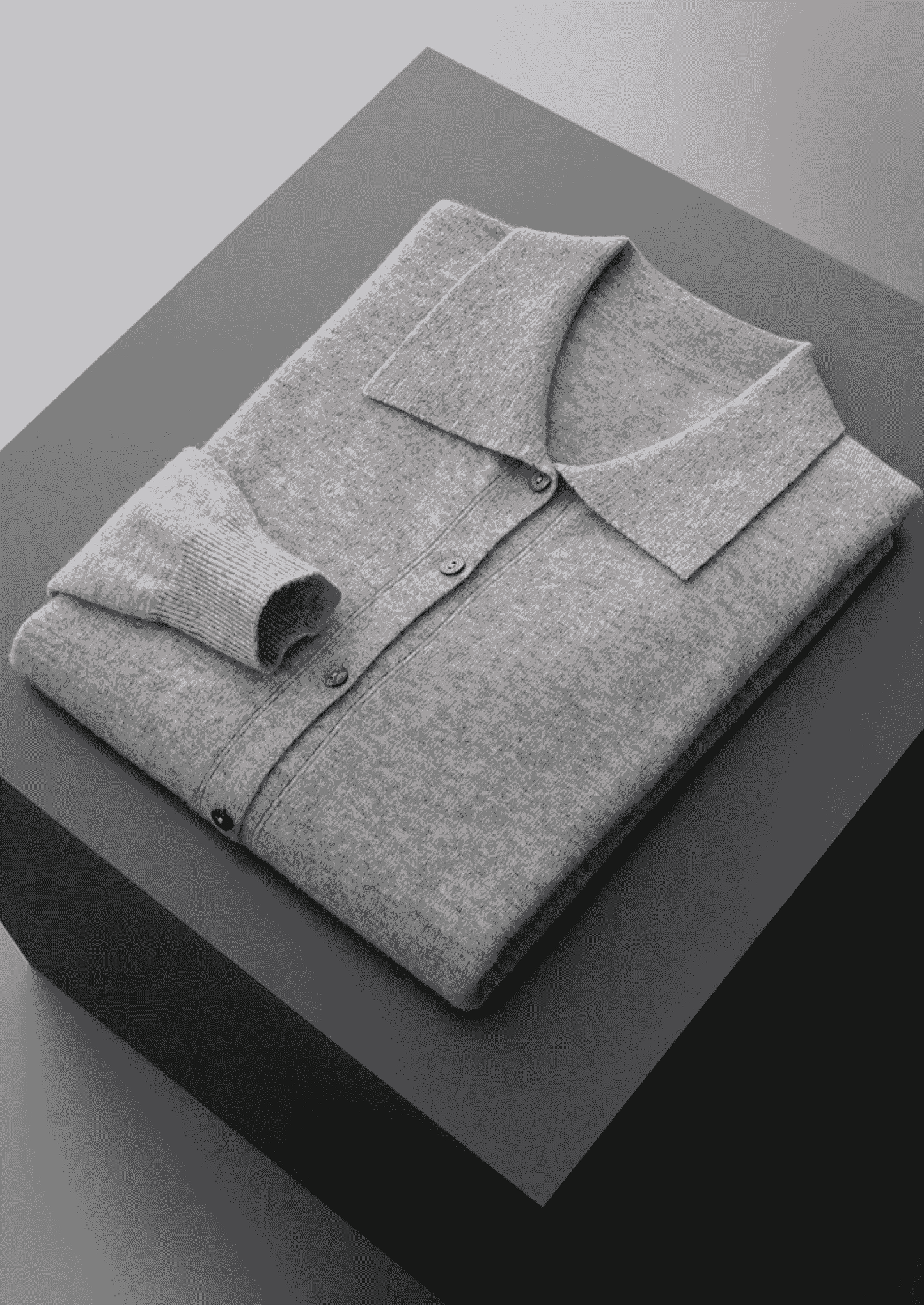PURE EXTRA-FINE MERINO WOOL POLO CARDIGAN