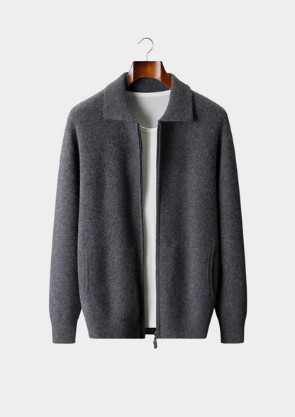 Men's 100% Cashmere Zip Polo Cardigan – Luxury Knitwear – ASCENDARY®