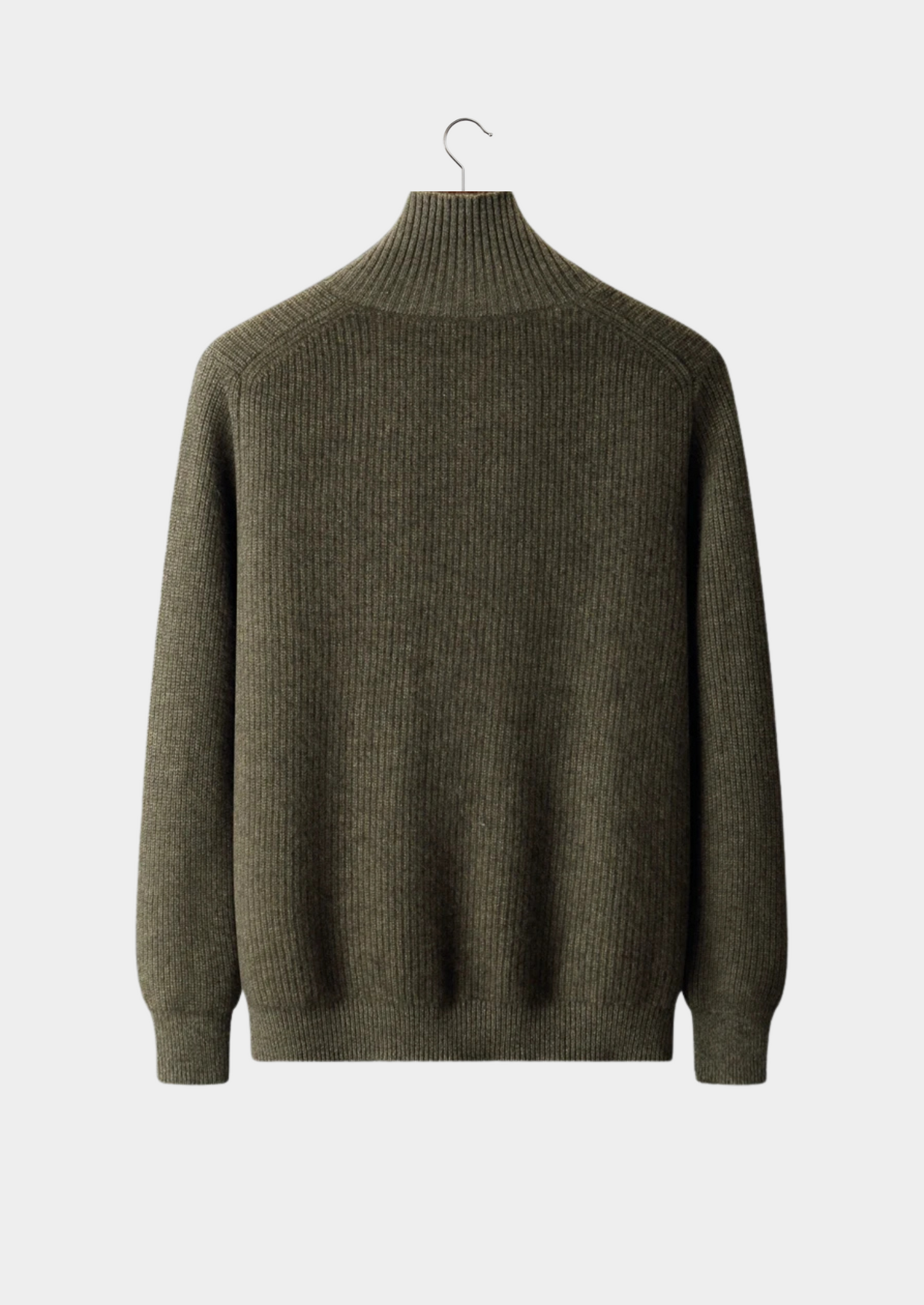 Men's 100% Cashmere Ribbed High-Collar Cardigan – Luxury Knitwear – ASCENDARY®