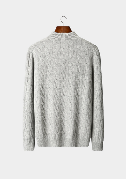 Men's Extra-Fine Merino Wool Cable Half-Zip Sweater – ASCENDARY®