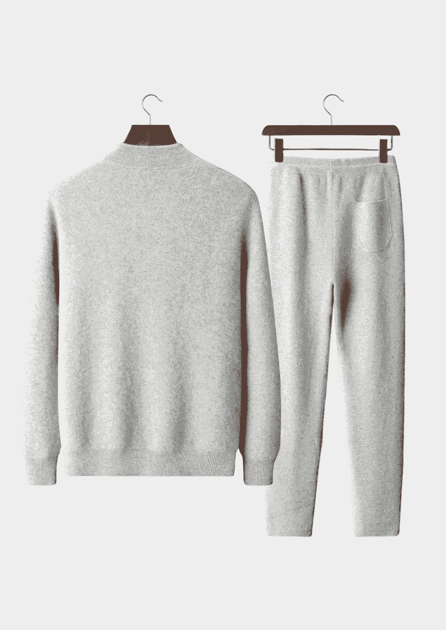 Men's 100% Cashmere Leisure Set – Light Gray – Hoodie & Joggers – ASCENDARY®