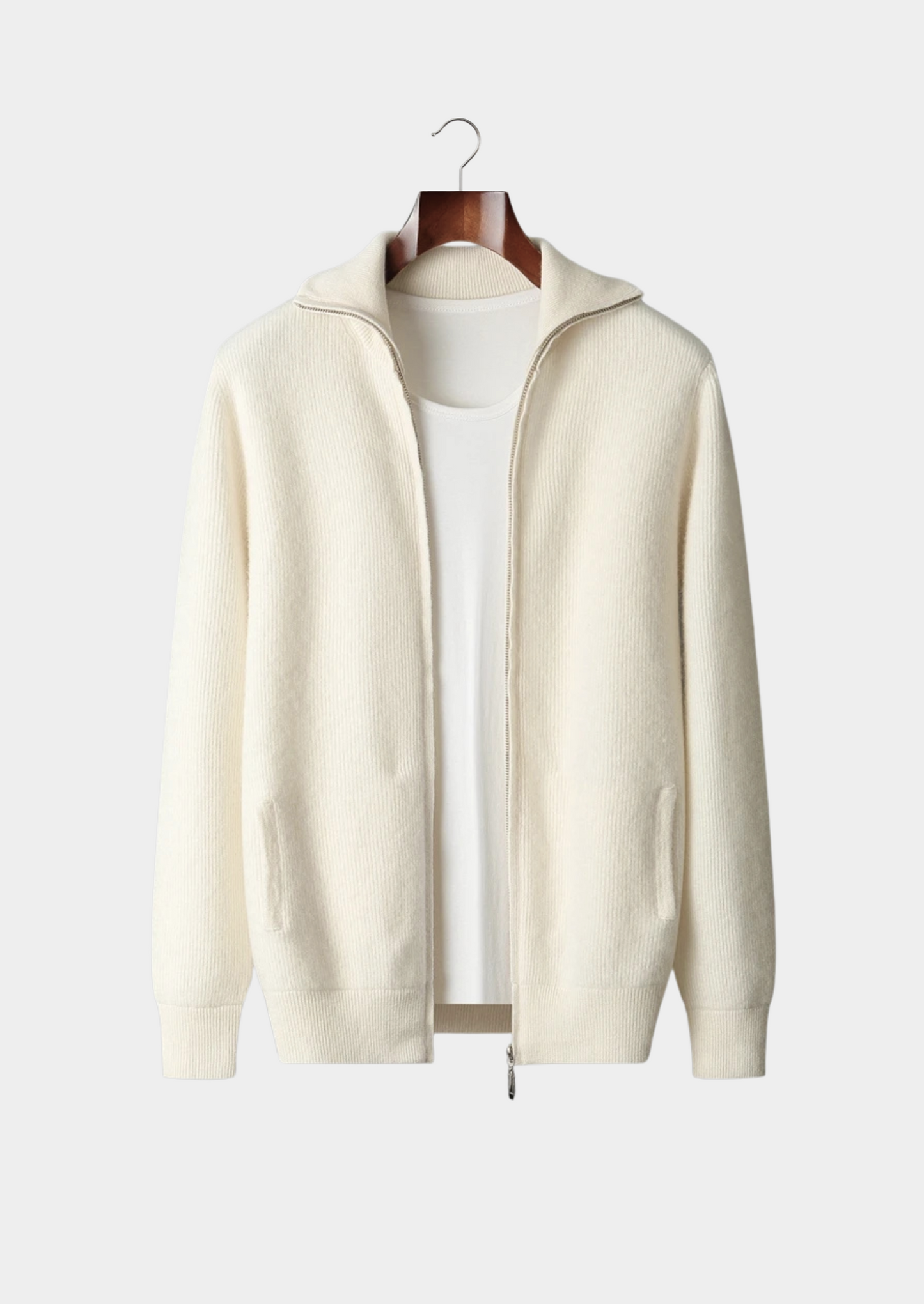 Men's Extra-Fine Merino Wool Ribbed Zip Cardigan – ASCENDARY®