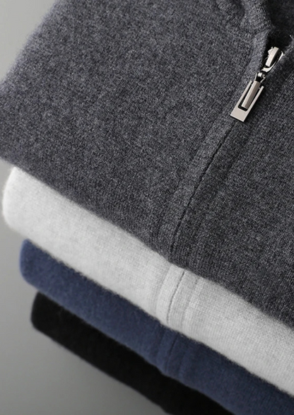 Men's 100% Cashmere Zip-Up Hoodie – Luxury Knitwear – ASCENDARY®