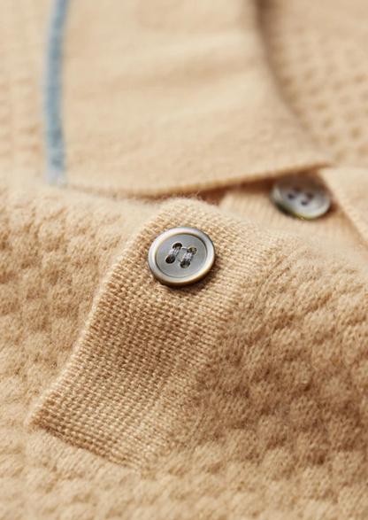 Men's 100% Cashmere Two-Tone Polo Shirt – Luxury Knitwear – ASCENDARY®