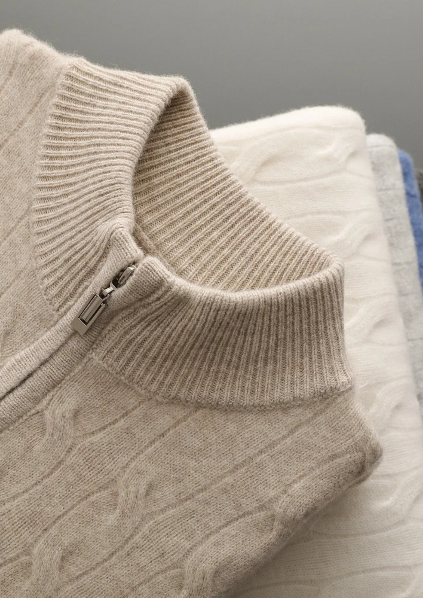 Men's Extra-Fine Merino Wool Cable Half-Zip Sweater – ASCENDARY®