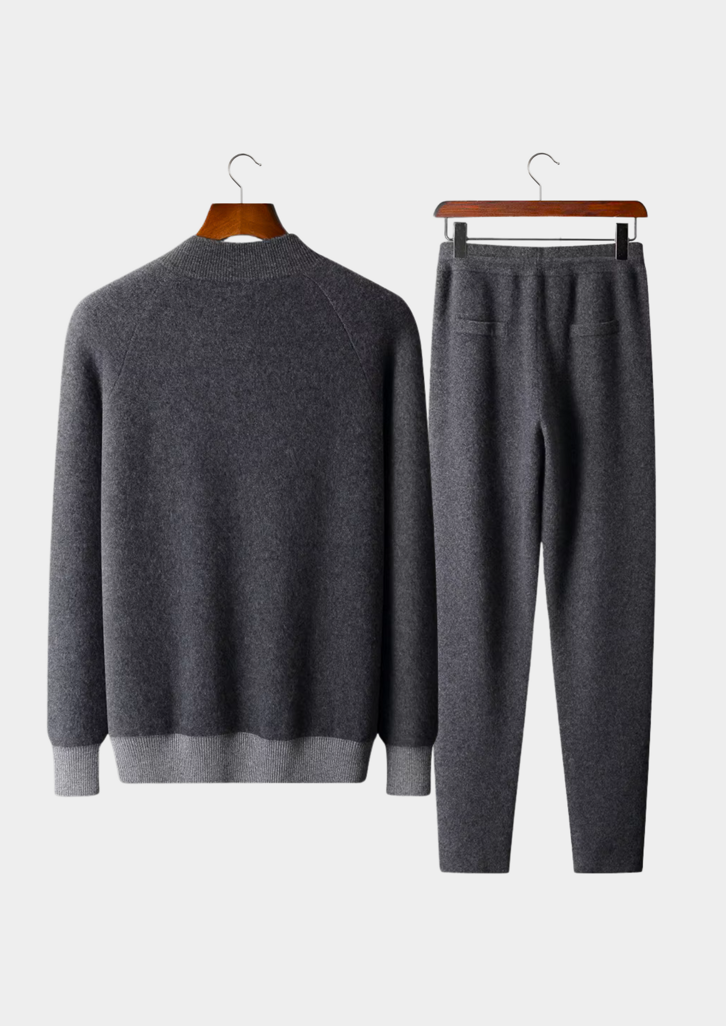 Men's 100% Cashmere Leisure Set – Sand – Zip Hoodie & Joggers – ASCENDARY®