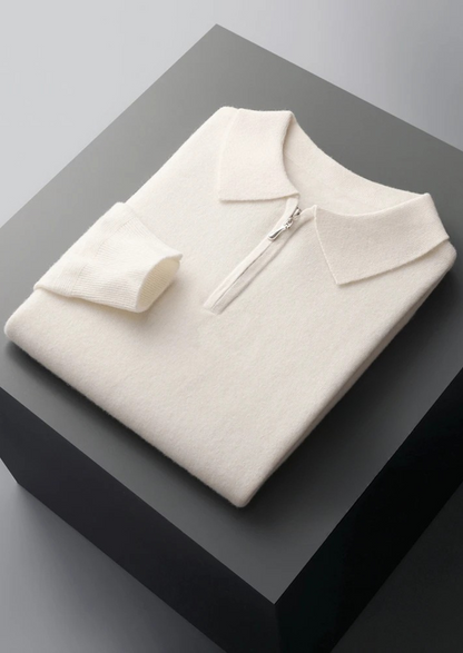 Men's Extra-Fine Merino Wool Half-Zip Polo Sweater – ASCENDARY®