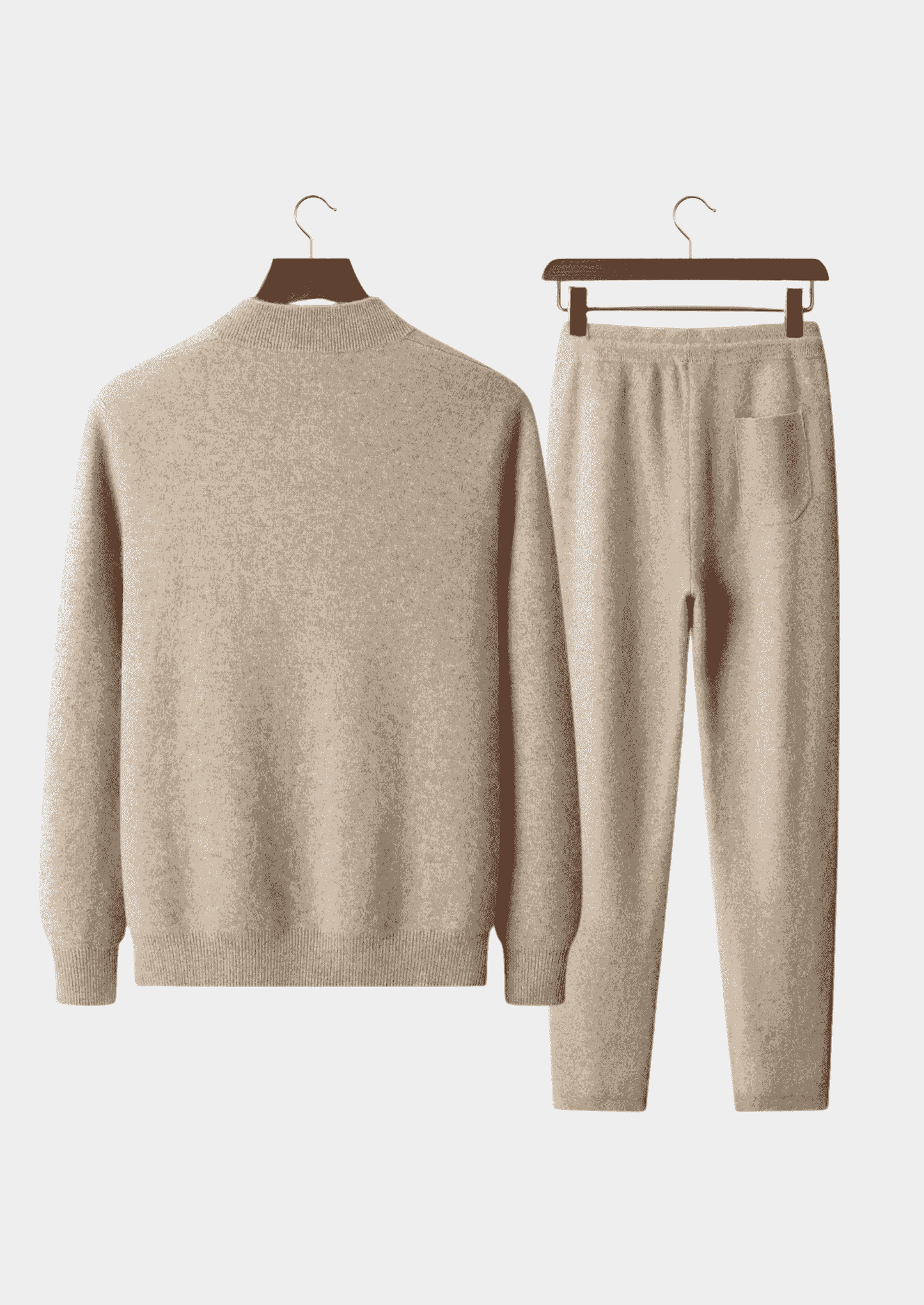 Men's 100% Cashmere Leisure Set – Light Gray – Hoodie & Joggers – ASCENDARY®