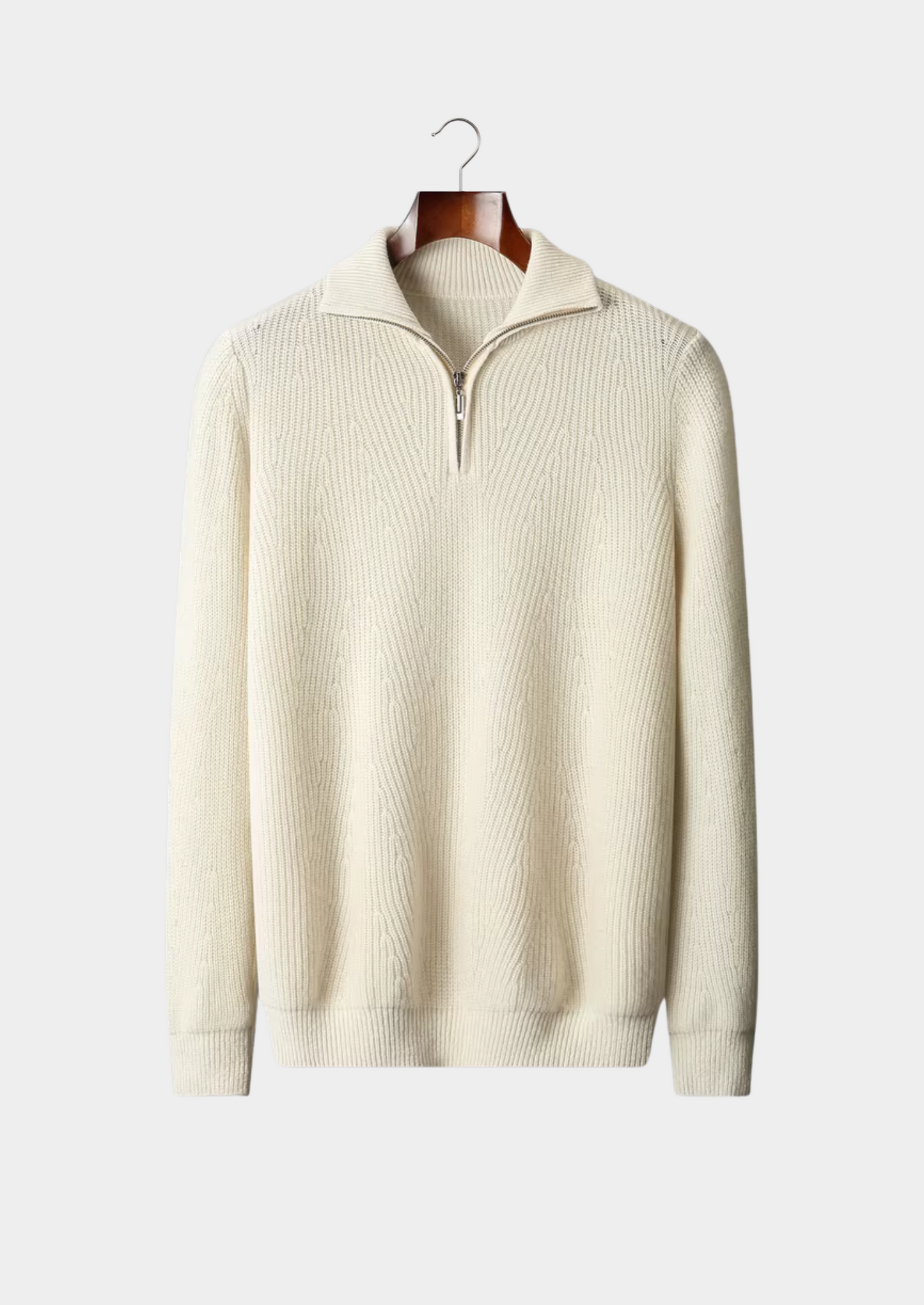 Men's Extra-Fine Merino Wool Ribbed Half-Zip Sweater – ASCENDARY®