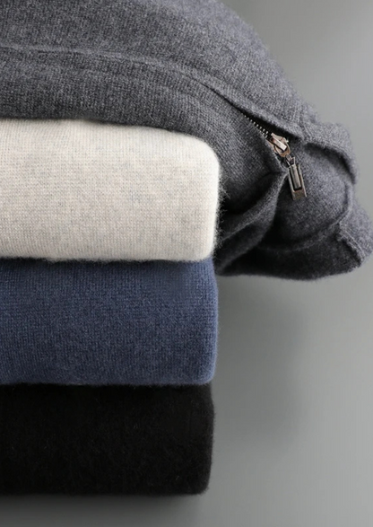 Men's 100% Cashmere Zip-Up Hoodie – Luxury Knitwear – ASCENDARY®