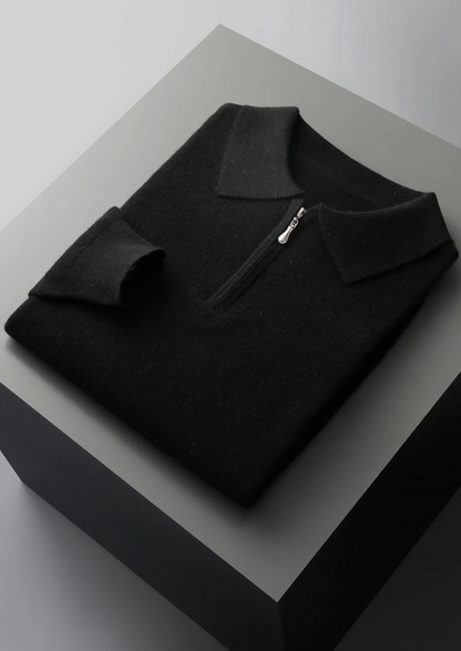 Men's Extra-Fine Merino Wool Half-Zip Polo Sweater – ASCENDARY®