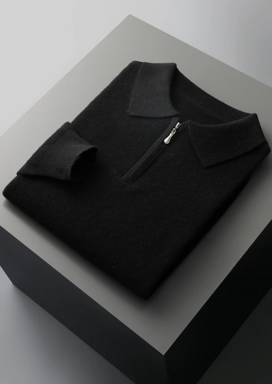 Wool Half Zip Polo – Hypoallergenic | Skin-Gentle Wool | ASCENDARY®