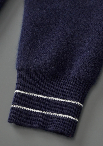 Men's Extra-Fine Merino Wool Two-Tone Polo Cardigan – ASCENDARY®