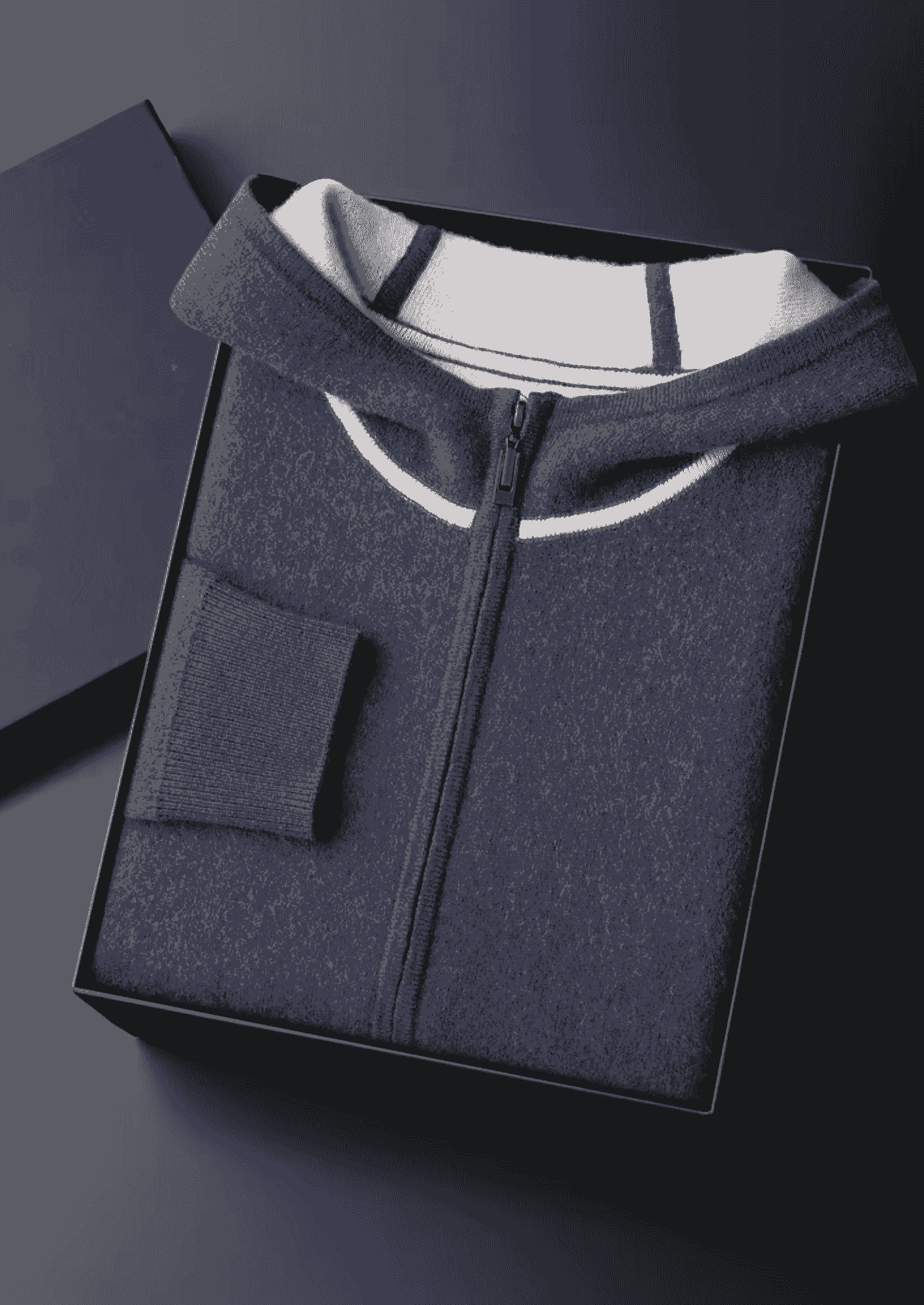 PREMIUM CASHMERE TWO TONE ZIPPER HOODIE