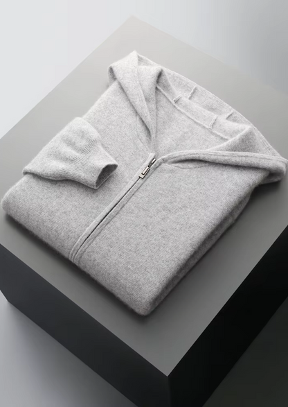Men's Extra-Fine Merino Wool Zip-Up Hoodie – Slim Fit – ASCENDARY®