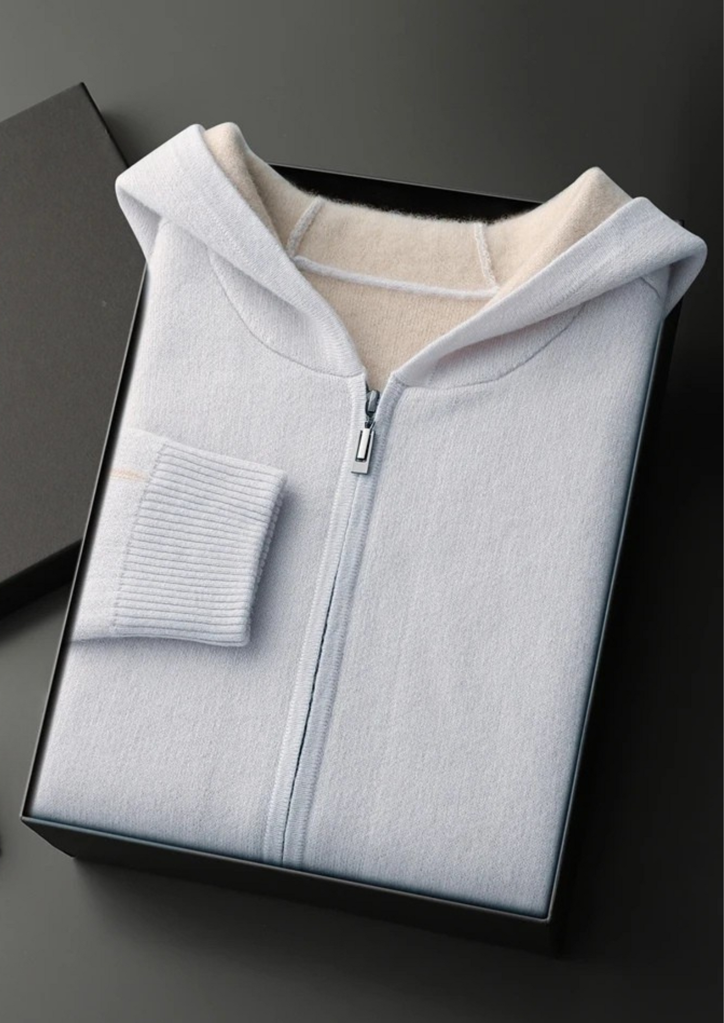 Men's 100% Cashmere Two-Tone Zip Hoodie – Luxury Knitwear – ASCENDARY®