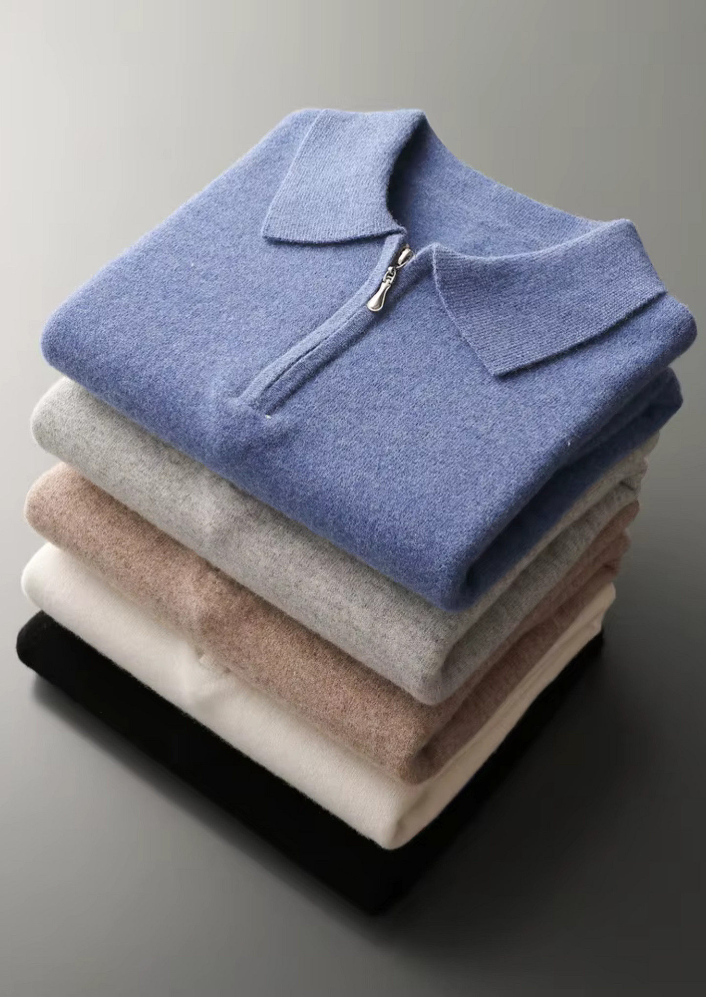 Men's Extra-Fine Merino Wool Half-Zip Polo Sweater – ASCENDARY®