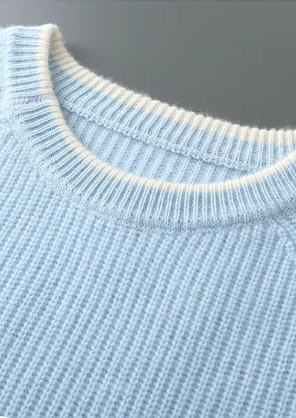 Men's Extra-Fine Merino Wool Two-Tone Crewneck Sweater – ASCENDARY®