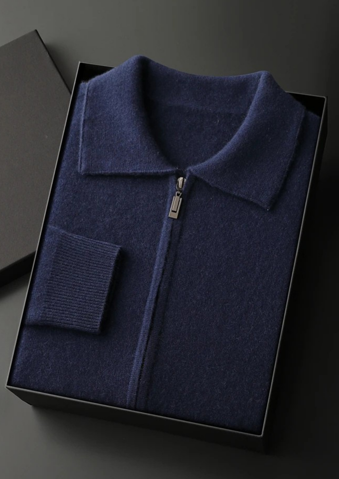 Men's 100% Cashmere Zip Polo Cardigan – Luxury Knitwear – ASCENDARY®