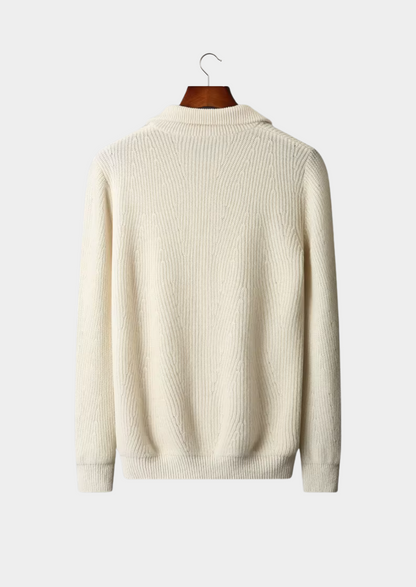 Men's Extra-Fine Merino Wool Ribbed Half-Zip Sweater – ASCENDARY®