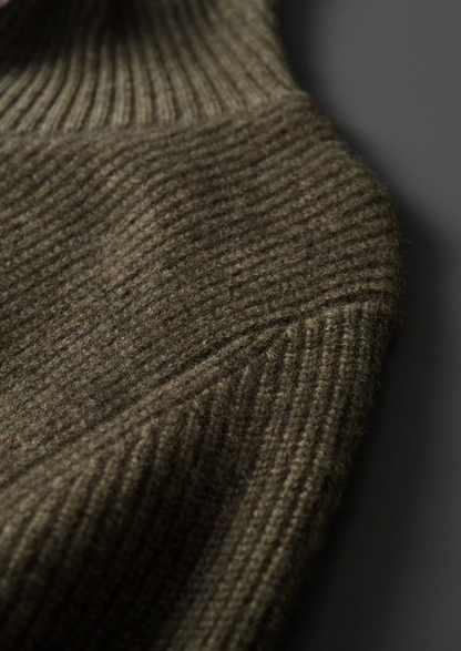 Men's 100% Cashmere Ribbed High-Collar Cardigan – Luxury Knitwear – ASCENDARY®