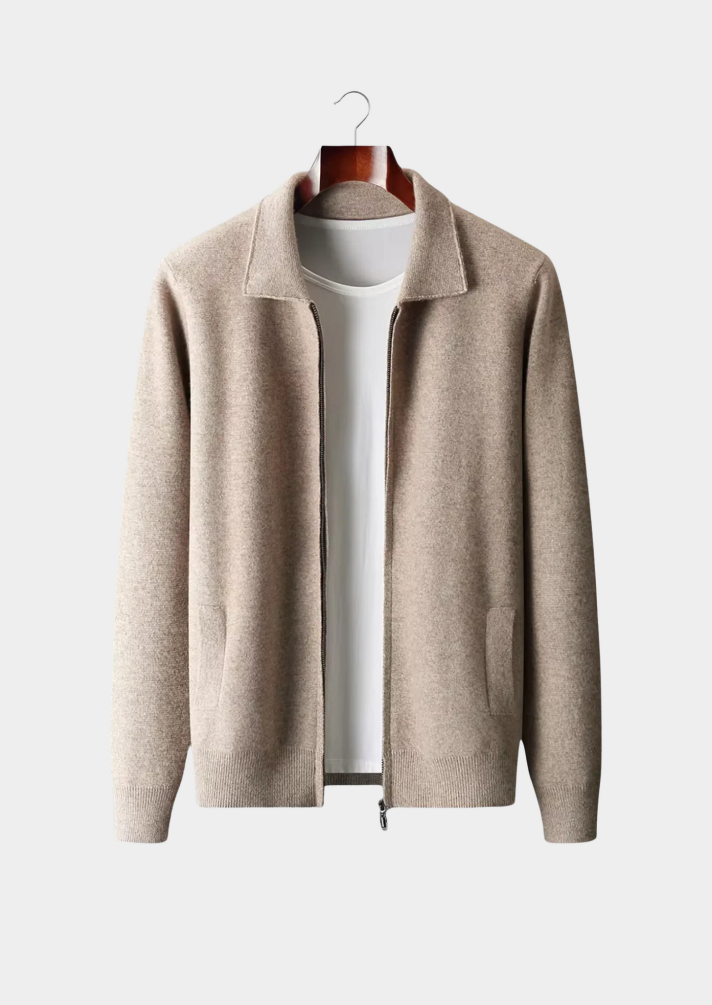 Men's Extra-Fine Merino Wool Zip Polo Cardigan – ASCENDARY®
