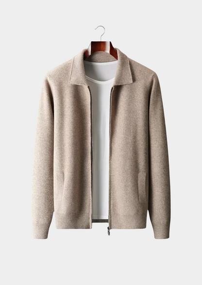 Men's Extra-Fine Merino Wool Zip Polo Cardigan – ASCENDARY®