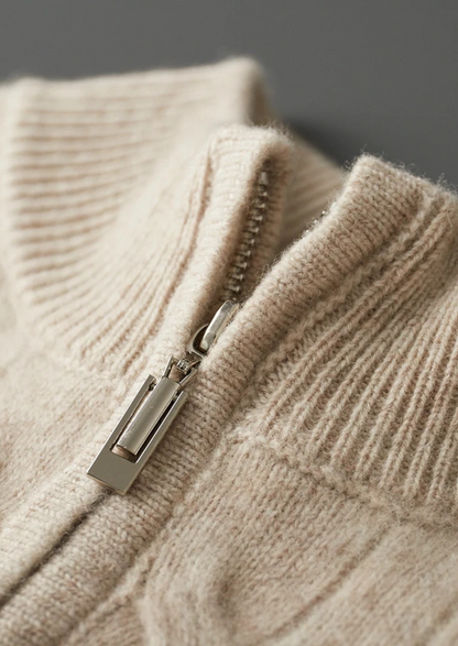 Men's Extra-Fine Merino Wool Cable Half-Zip Sweater – ASCENDARY®