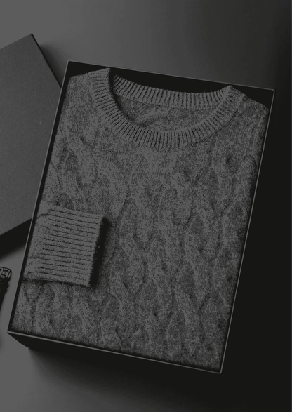 PREMIUM CASHMERE CABLE CREWNECK