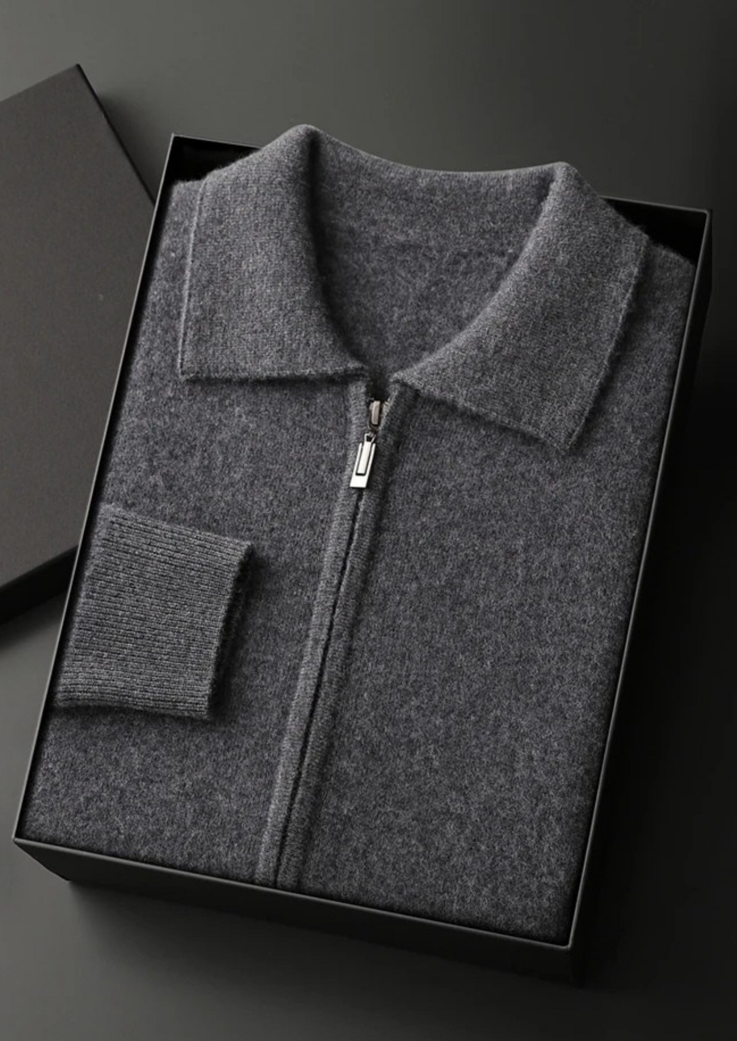 Men's 100% Cashmere Zip Polo Cardigan – Luxury Knitwear – ASCENDARY®