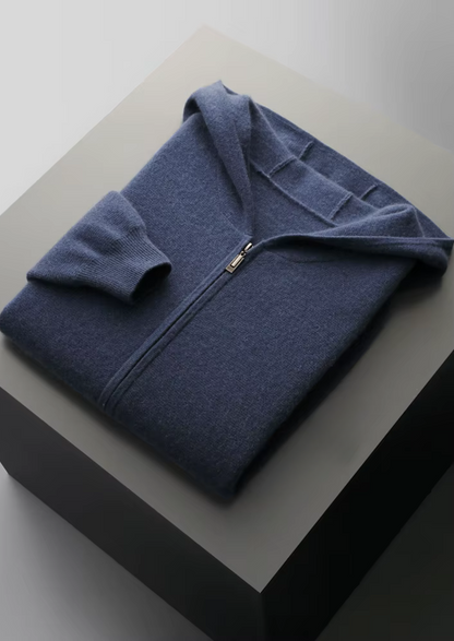 Men's Extra-Fine Merino Wool Zip-Up Hoodie – Slim Fit – ASCENDARY®