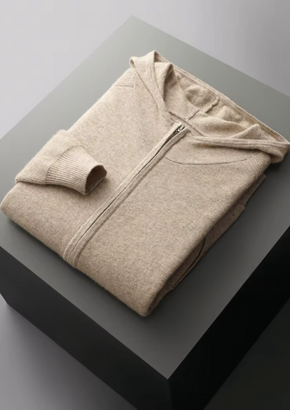Men's 100% Cashmere Leisure Set – Sand – Hoodie & Joggers – ASCENDARY®