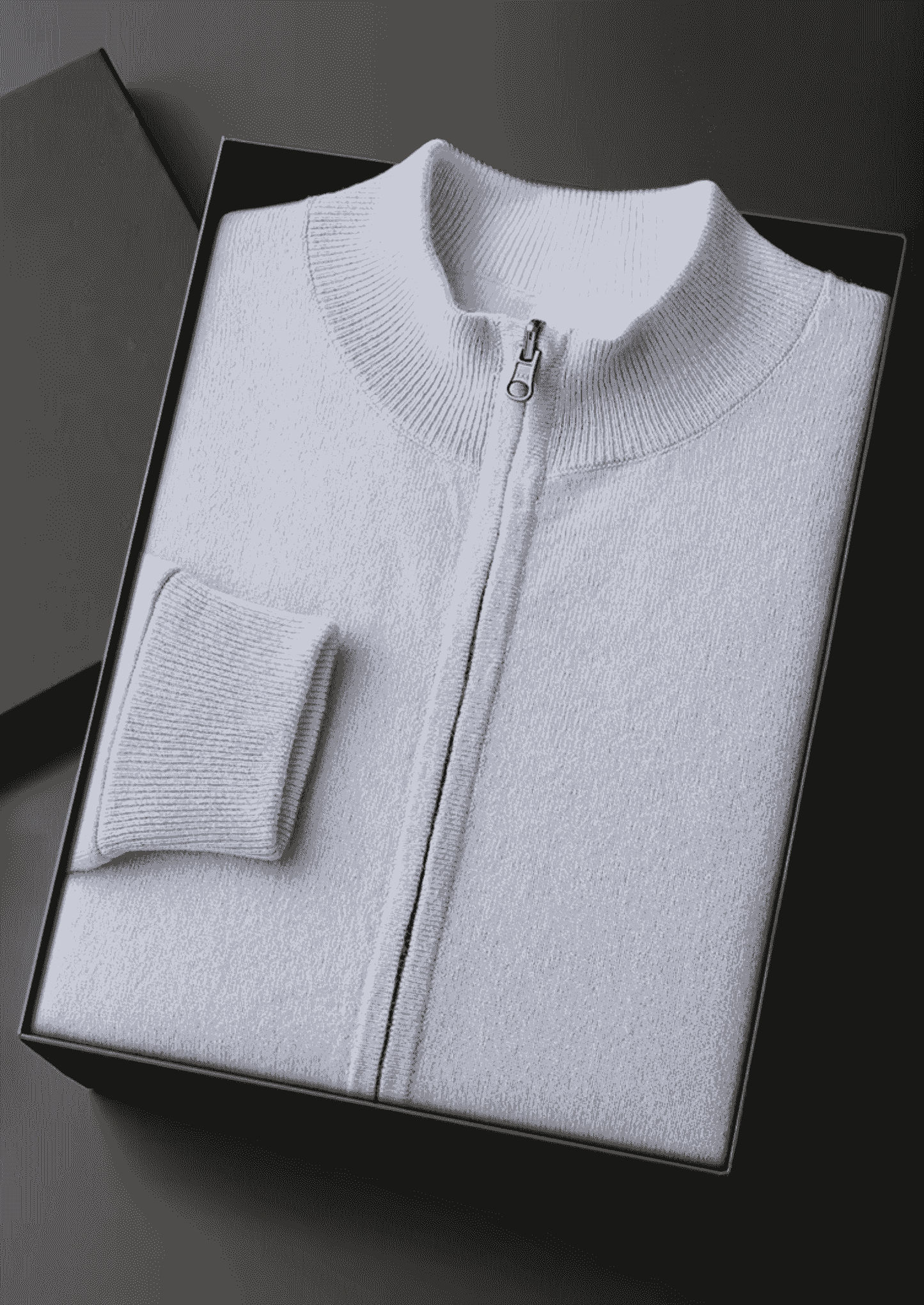 PURE EXTRA-FINE MERINO WOOL ZIP CARDIGAN