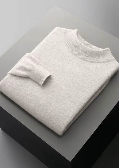 Men's Extra-Fine Merino Wool Classic Mock Neck Sweater – ASCENDARY®