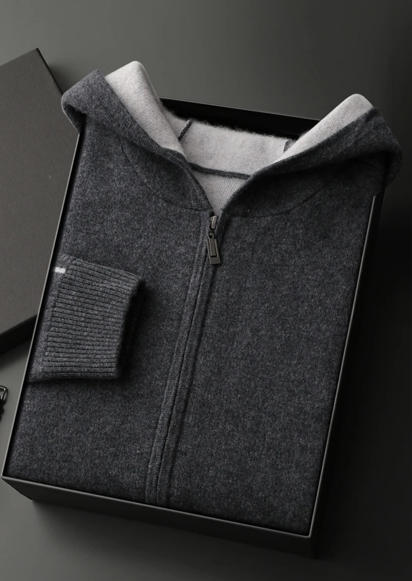 Men's 100% Cashmere Two-Tone Zip Hoodie – Luxury Knitwear – ASCENDARY®