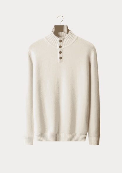 PURE EXTRA-FINE MERINO WOOL CLASSIC BUTTON SWEATER