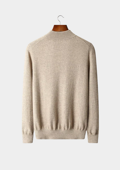 Men's Extra-Fine Merino Wool Half-Zip Pullover – Sand – ASCENDARY®