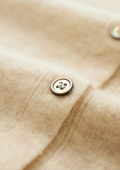 PURE EXTRA-FINE MERINO WOOL POLO CARDIGAN